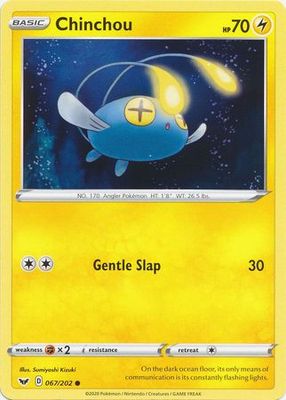 Chinchou - 067/202 - Common
Sword &amp; Shield (Base Set) Singles