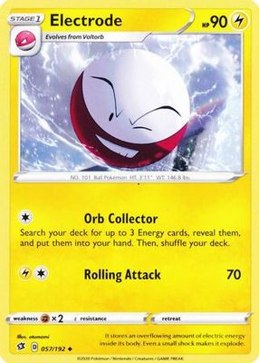 Electrode - 057/192 - Uncommon Sword &amp; Shield: Rebel Clash Singles