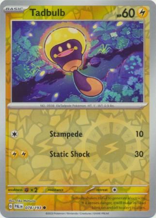 Tadbulb - 078/193 - Common Reverse Holo
Scarlet &amp; Violet: Paldea Evolved Reverse Holo Singles(Español)