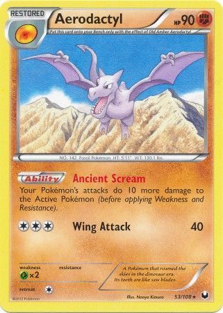 Aerodactyl - 53/108 - Rare
Black &amp; White 5: Dark Explorers Singles