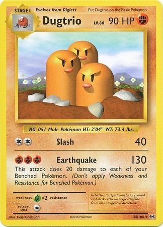 Dugtrio - 56/108 - Rare XY: Evolutions Singles