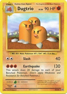 Dugtrio - 56/108 - Rare XY: Evolutions Singles