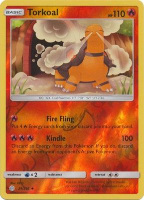 Torkoal - 29/236 - Uncommon Reverse Holo
Sun &amp; Moon: Cosmic Eclipse Reverse Holo Singles