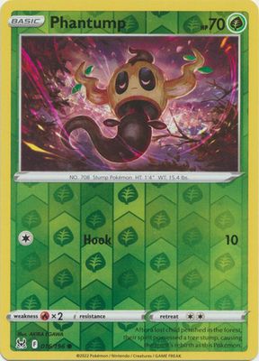 Phantump - 016/196 - Common Reverse Holo
Sword &amp; Shield: Lost Origin Reverse Holo Singles