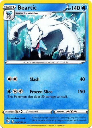 Beartic - 049/189 - Rare
Sword &amp; Shield: Darkness Ablaze Singles