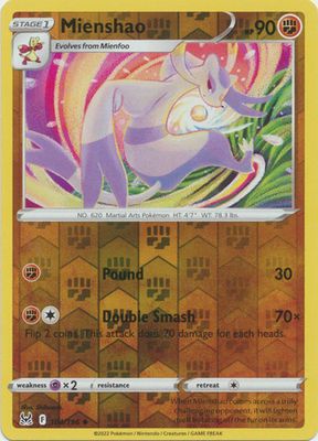 Mienshao - 104/196 - Uncommon Reverse Holo
Sword &amp; Shield: Lost Origin Reverse Holo Singles