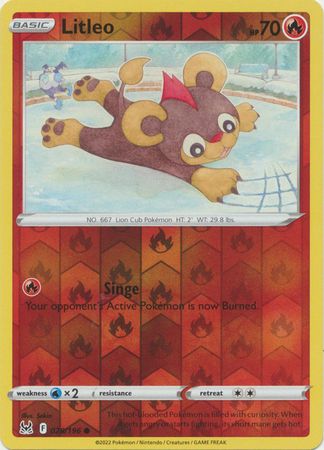 Litleo - 028/196 - Common Reverse Holo
Sword &amp; Shield: Lost Origin Reverse Holo Singles