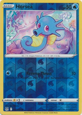 Horsea - 035/196 - Common Reverse Holo
Sword &amp; Shield: Lost Origin Reverse Holo Singles