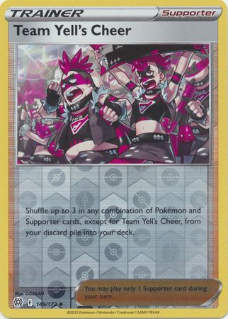 Team Yell&#39;s Cheer - 149/172 - Uncommon Reverse Holo
Sword &amp; Shield: Brilliant Stars Reverse Holo Singles
