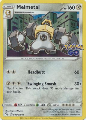 Melmetal - 046/078 - Holo Rare Pokemon Go Singles