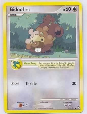 Bidoof - 73/123 - Common Diamond &amp; Pearl: Mysterious Treasures Singles