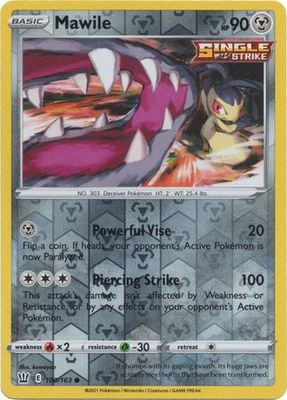 Mawile - 100/163 - Common Reverse Holo
Sword &amp; Shield: Battle Styles Reverse Holo Singles