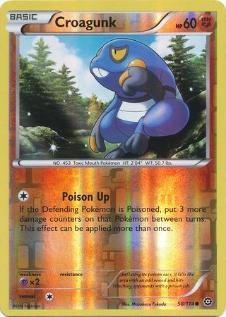 Croagunk - 58/114 - Common Reverse Holo
XY: Steam Siege Reverse Holo Singles