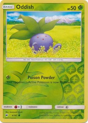 Oddish - 4/147 - Common Reverse Holo Sun &amp; Moon: Burning Shadows Reverse Holo Singles
