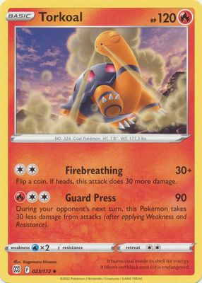 Torkoal - 023/172 - Uncommon
Sword &amp; Shield: Brilliant Stars Singles