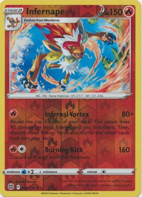 Infernape - 026/172 - Holo Rare Reverse Holo
Sword &amp; Shield: Brilliant Stars Reverse Holo Singles