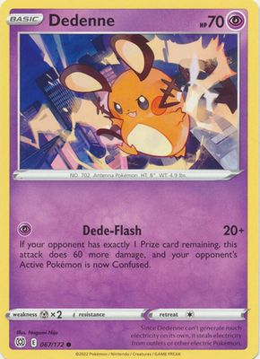 Dedenne - 067/172 - Common
Sword &amp; Shield: Brilliant Stars Singles