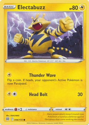 Electabuzz - 046/172 - Common
Sword &amp; Shield: Brilliant Stars Singles