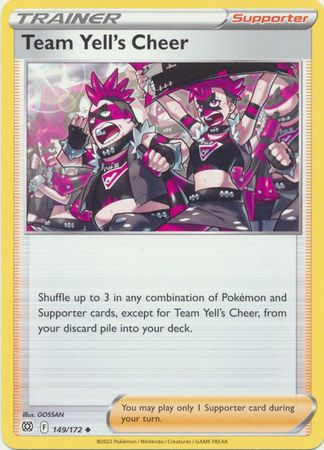 Team Yell&#39;s Cheer - 149/172 - Uncommon
Sword &amp; Shield: Brilliant Stars Singles