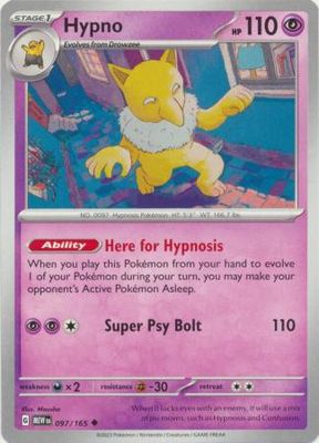 Hypno - 097/165 - Uncommon
Scarlet &amp; Violet 151 Singles