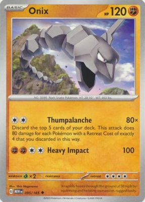 Onix - 095/165 - Uncommon Scarlet &amp; Violet 151 Singles
