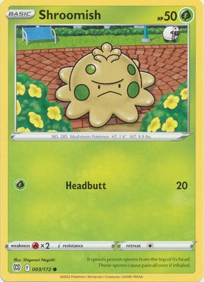 Shroomish - 003/172 - Common
Sword &amp; Shield: Brilliant Stars Singles