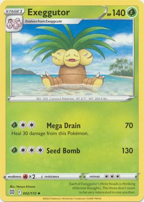 Exeggutor - 002/172 - Uncommon
Sword &amp; Shield: Brilliant Stars Singles