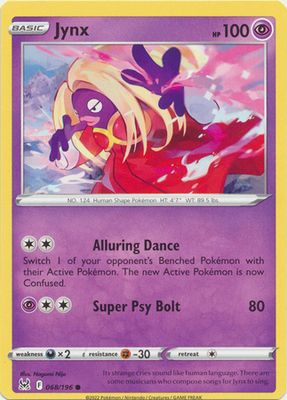 Jynx - 068/196 - Common Sword &amp; Shield: Lost Origin Singles