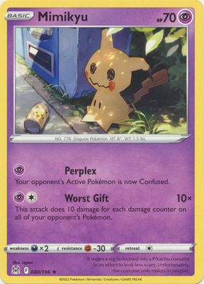 Mimikyu - 080/196 - Rare Sword &amp; Shield: Lost Origin Singles