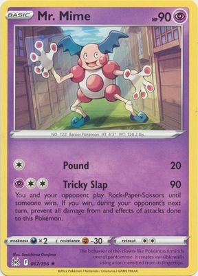 Mr. Mime - 067/196 - Rare Sword &amp; Shield: Lost Origin Singles