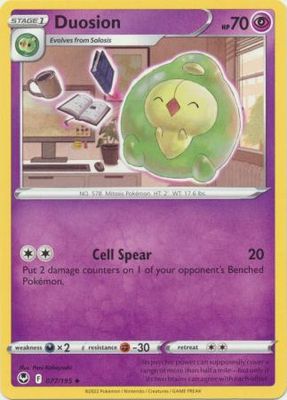Duosion - 077/195 - Uncommon
Sword &amp; Shield: Silver Tempest Singles
