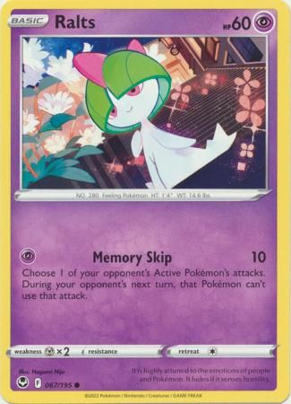 Ralts - 067/195 - Common
Sword &amp; Shield: Silver Tempest Singles