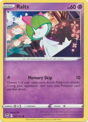 Ralts - 067/195 - Common
Sword &amp; Shield: Silver Tempest Singles