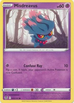 Misdreavus - 063/195 - Common
Sword &amp; Shield: Silver Tempest Singles
