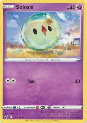 Solosis - 076/195 - Common Sword &amp; Shield: Silver Tempest Singles