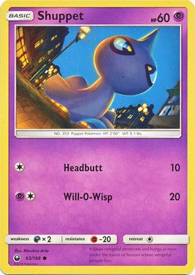 Shuppet - 63/168 - Common
Sun &amp; Moon: Celestial Storm Singles(Español)