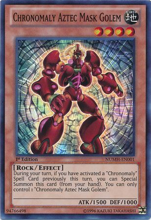 Chronomaly Aztec Mask Golem - NUMH-EN001 - Super Rare 1st Edition Number Hunters 1st Edition Singles