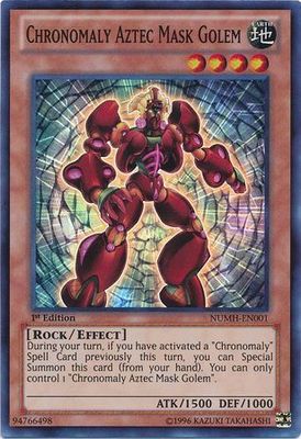Chronomaly Aztec Mask Golem - NUMH-EN001 - Super Rare 1st Edition Number Hunters 1st Edition Singles