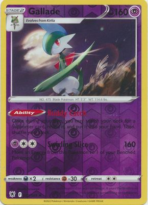 Gallade - 062/189 - Holo Rare Reverse Holo
Sword &amp; Shield: Astral Radiance Reverse Holo Singles