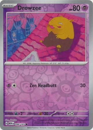 Drowzee - 096/165 - Common Reverse Holo Scarlet &amp; Violet 151 Reverse Holo Singles