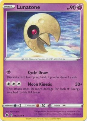 Lunatone - 062/159 - Uncommon Crown Zenith Singles