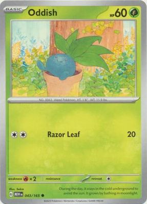 Oddish - 043/165 - Common Scarlet &amp; Violet 151 Singles