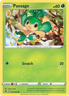 Pansage - 007/264 - Common Sword &amp; Shield: Fusion Strike Singles