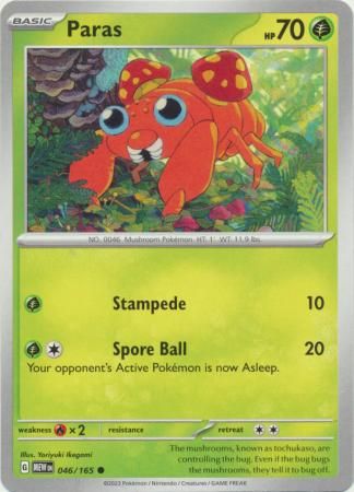 Paras - 046/165 - Common Scarlet &amp; Violet 151 Singles