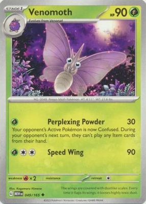 Venomoth - 049/165 - Uncommon Scarlet &amp; Violet 151 Singles