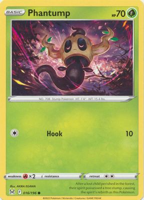 SJ Phantump - 016/196 - Common Sword &amp; Shield: Lost Origin Singles