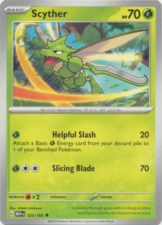 Scyther - 123/165 - Uncommon
Scarlet &amp; Violet 151 Singles