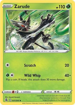Zarude - 027/264 - Uncommon Sword &amp; Shield: Fusion Strike Singles