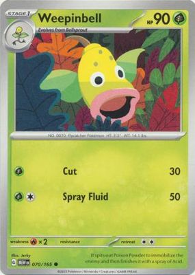 Weepinbell - 070/165 - Common Scarlet &amp; Violet 151 Singles