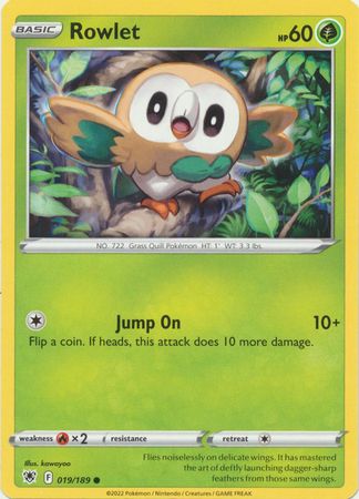 Rowlet - 019/189 - Common Sword &amp; Shield: Astral Radiance Singles